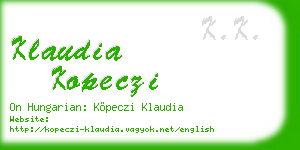 klaudia kopeczi business card